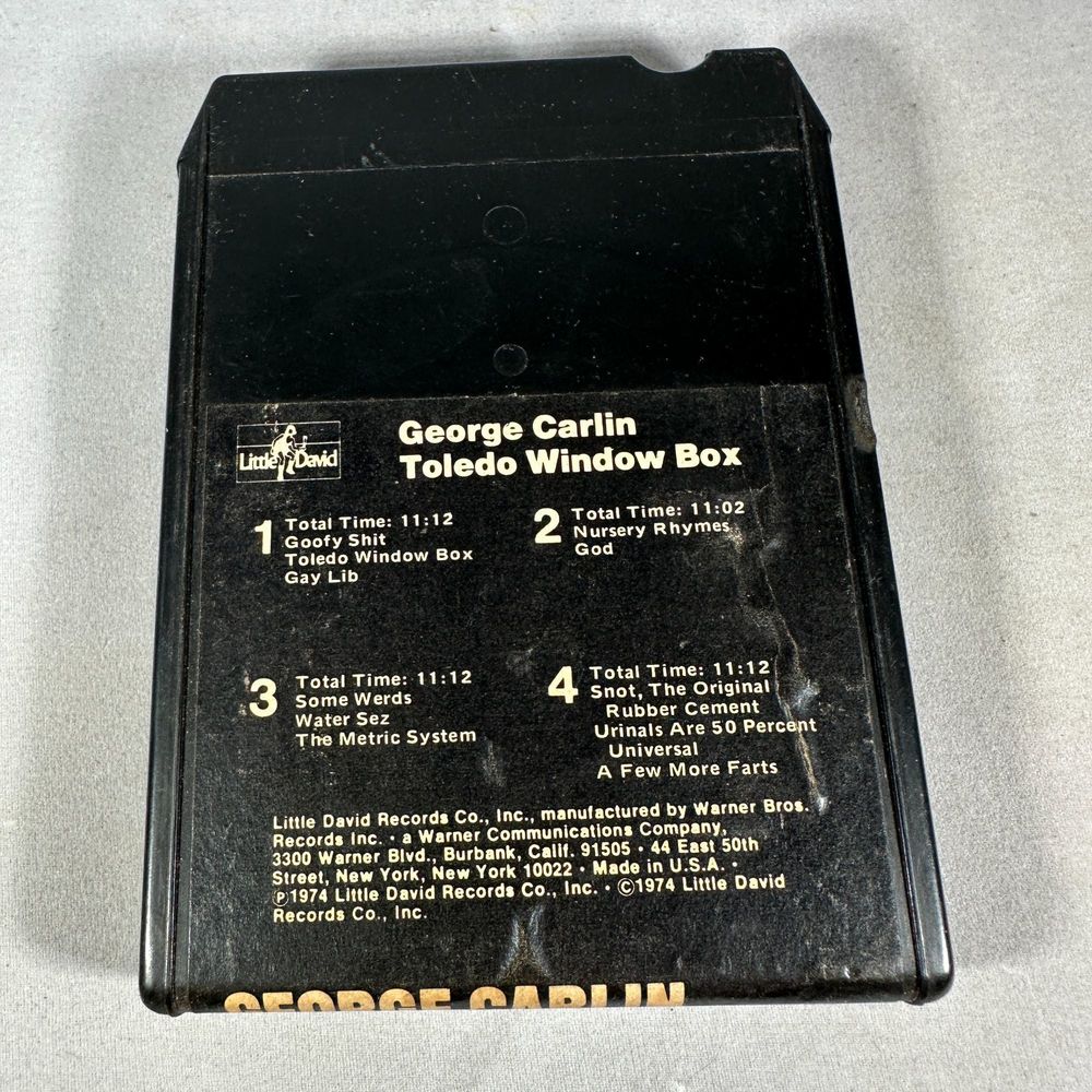 George Carlin Toledo Window Box 8 Track Warner Bros Comedy Album 1974